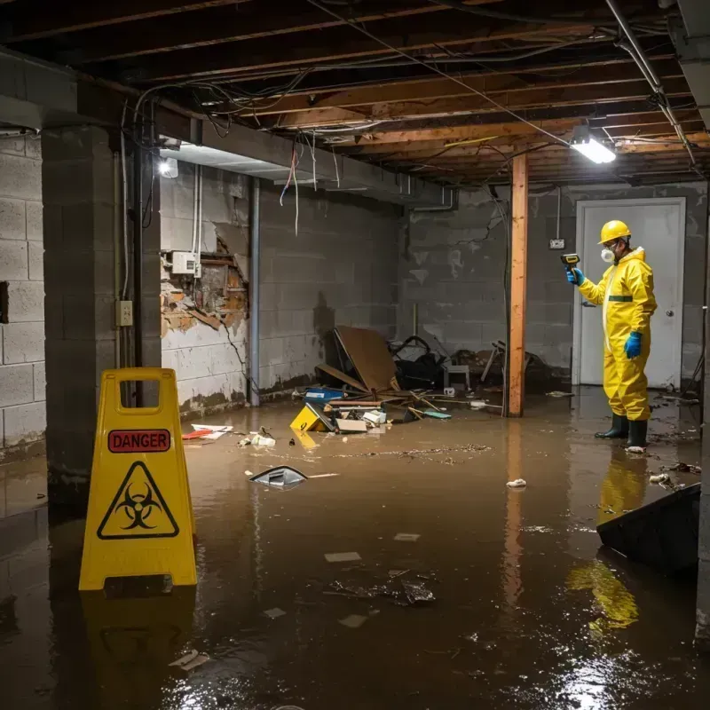 Flooded Basement Electrical Hazard in Moorefield, WV Property