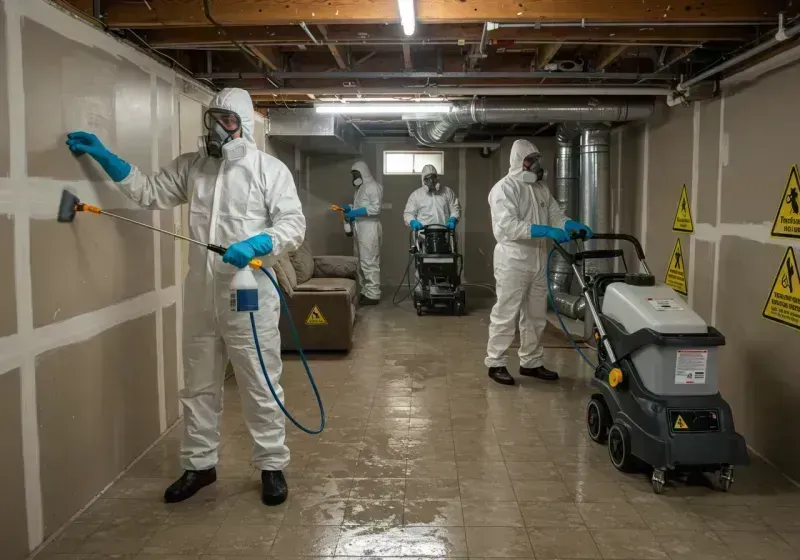 Basement Moisture Removal and Structural Drying process in Moorefield, WV